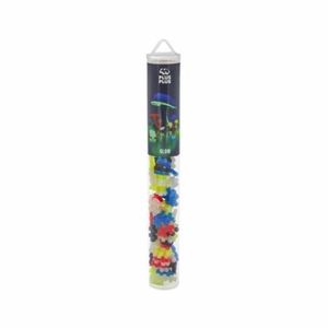 Set constructie Plus-Plus, tub 100 piese, Glow mix, culori fluorescente imagine