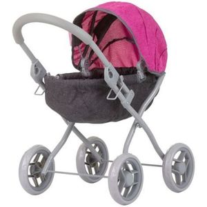 Carucior pentru papusi Chipolino Daisy grey pink linen imagine