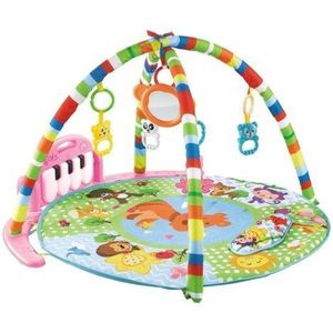 Covoras de joaca cu pian Chipolino Happy Cangaroo pink imagine