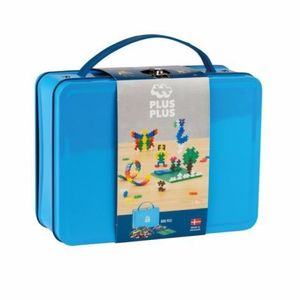 Set constructie Plus-Plus, 600 piese, portabil, in cutie metalica, culori standard imagine