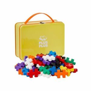 Set constructie Plus-Plus, 70 piese mari, portabil, in cutie metalica, culori standard imagine