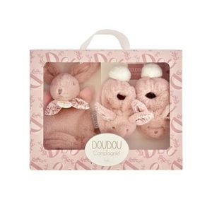 Iepuras Doudou - Set Pantofiori si Jucarie de Plus, Roz imagine