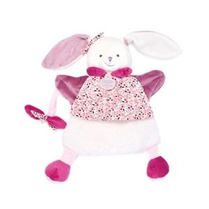 Marioneta Doudou - iepuras de plus, 28 cm, roz imagine