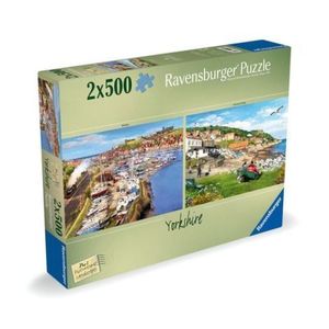 Ravensburger - Puzzle peisaje pitoresti Yorkshire Whitby si Runswick Bay 2x500 piese imagine