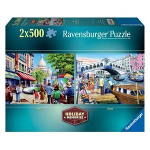 Ravensburger - Puzzle amintiri din vacanta 2x500 piese imagine