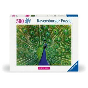 Ravensburger - Puzzle animale colorate paun 500 piese imagine