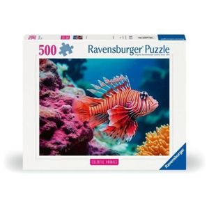 Ravensburger - Puzzle animale colorate pestele leu rosu 500 piese imagine