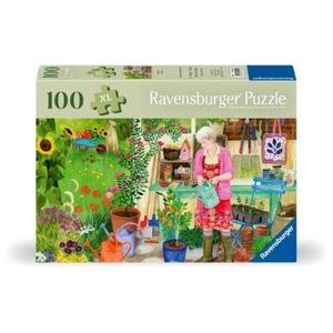 Ravensburger - Puzzle pentru varstnici gradinarit cu sablon de imagine si suport din carton 100 piese mari XL imagine