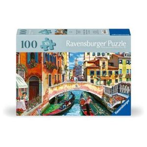 Ravensburger - Puzzle pentru varstnici Venetia cu sablon de imagine si suport din carton 100 piese mari XL imagine