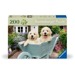 Ravensburger - Puzzle pentru varstnici Golden Retriever cu sablon de imagine si suport din carton 200 piese mari XL imagine