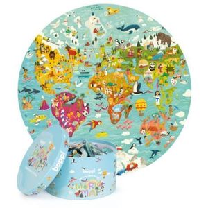 Puzzle rotund, 150 piese, Boppi - Harta Lumii imagine