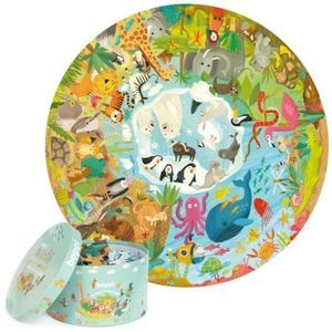 Puzzle rotund, 150 piese, Boppi - Animale din intreaga lume imagine