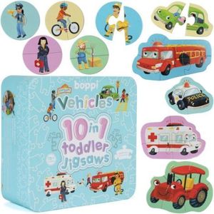 Puzzle progresiv Toddler 10 in 1, Boppi - Vehicule imagine