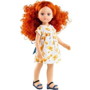Papusa Virgi, 32 cm, in rochie cu flori galbene - Amigas, Paola Reina imagine
