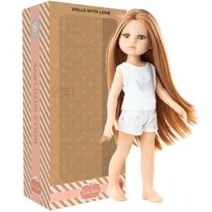 Papusa Cristi cu parul roscat in pijama alba, in cutie tip cadou - Amigas Pijamas, Paola Reina imagine