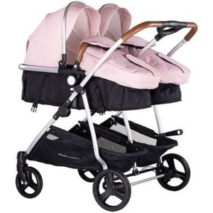 Carucior gemeni Chipolino Duo Smart 3 in 1 pink marshmallow imagine