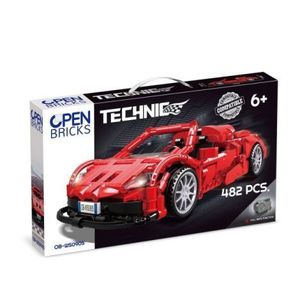 Masina sport rosie tip lego tehnic de constructie (482 piese) imagine