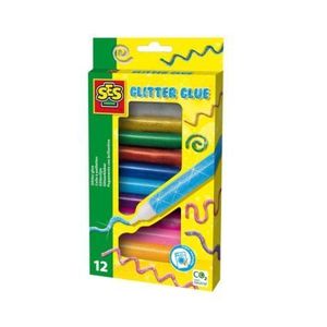 Lipici colorat cu sclipici, lavabil, 12 tuburi imagine