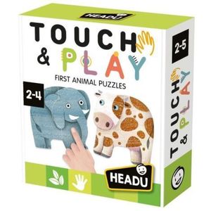 Headu - Puzzle Tactil contur Animale cu piese mari 2-4 ani imagine