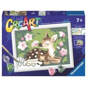 Ravensburger - CreArt pictura pe numere pentru copii pui de caprioara si flori imagine