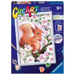 Ravensburger - CreArt pictura pe numere pentru copii cu sclipici veverita imagine