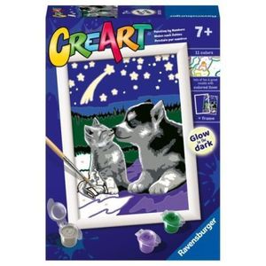 Ravensburger - CreArt pictura pe numere pentru copii prieteni care stralucesc in intuneric imagine