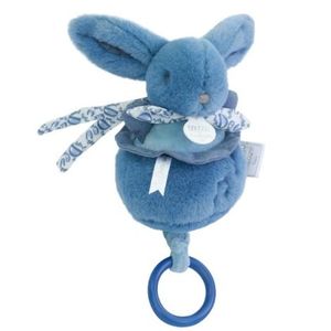 Iepuras muzical Doudou , albastru, 20 cm imagine