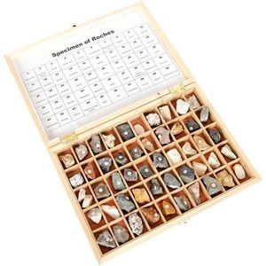 Set cu 56 mostre de roci si minerale, geologie, pentru uz didactic imagine