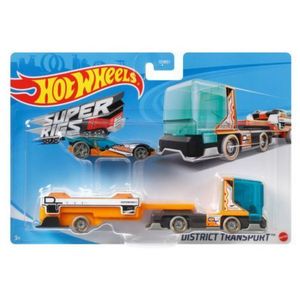 Set Camion Si Masina Sport Hot Wheels District Transport imagine