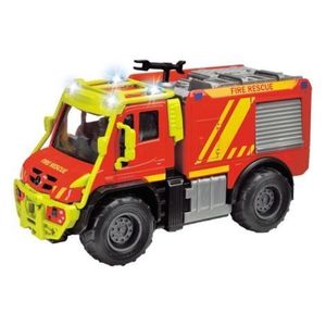 Masina de pompieri Majorette Mercedes Unimog U530 Fire Truck 13 cm cu lumini si sunete imagine