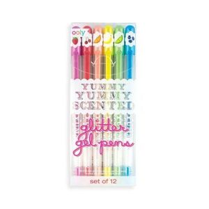 Pixuri cu gel colorate cu sclipici, parfumate, Yummy Yummy - Set de 12 imagine