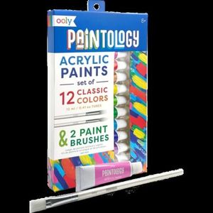 Set vopsele acrilice Paintology, 12 culori clasice si 2 pensule imagine