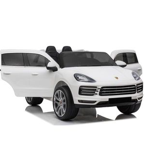 Masinuta electrica pentru 2 copii, Porsche Cayenne XXL, cu roti moi si scaun tapitat, 180W, 12V, alba imagine