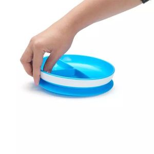 Farfurie Stay Put Munchkin cu ventuza compartimentata 6L+ blue imagine