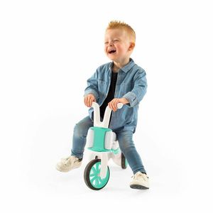 Tricicleta pentru copii Chillafish Bunzi Mate Mint 2 in 1, transformabila in bicicleta fara pedale, scaun usor reglabil, roti din cauciuc sintetic, spatiu depozitare jucarii, greutate admisa 25 kg imagine