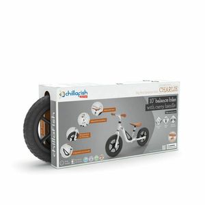 Bicicleta de echilibru, Chillafish Charlie Silver, Usoara, Cu ghidon si sa reglabile, Greutate 2.5 Kg, Cu roti din spuma EVA, 10 inch, Pentru 18-48 luni imagine