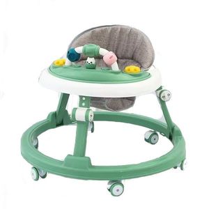 Premergator pentru copii Little Mom, educational cu lumini si sunete, pliabil si ajustabil in inaltime, cu 6 roti silentioase, dimensiune 67 x 67 x 46 cm, Light Green imagine