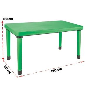Masuta pentru copii interiorexterior Pilsan Happy Table Verde deschis 120x60cm pentru lectiiactivitati, capacitate 4copii, plastic rezistent, colturi rotunjite, picioare antiderapante, utilizare acasagradinitecreseafterschool imagine