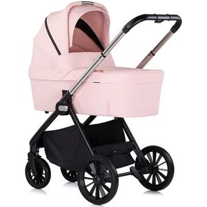 Carucior pentru copii Chipolino Encanto 3 in 1 pink marshmallow cu spatar reglabil, suspensii, bara detasabila, suport piciare ajustabil, maner reglabil si accesorii imagine