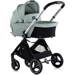 Carucior pentru copii Chipolino Elite 3 in 1 basil cu spatar reglabil, suspensii, maner ajustabil, suport picioare reglabil si accesorii imagine