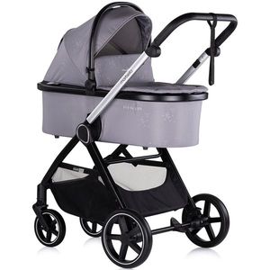 Carucior Chipolino Marbella 3 in 1 cloud grey cu spatar reglabil, suspensii, maner ajustabil, bara detasabila, suport picioare reglabil imagine