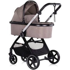 Carucior pentru copii Chipolino Marbella 3 in 1 tiramisu cu spatar reglabil, suspensii, maner ajustabil, bara detasabila, suport picioare reglabil imagine
