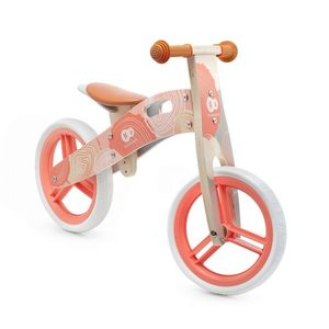 Bicicleta pentru copii Kinderkraft Runner Coral din lemn, roti 12 inch din spuma EVA, greutate admisa 35 kg imagine