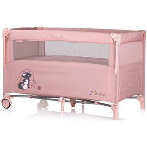Patut pentru copii Chipolino Relax pink marshmallow pliabil, cu laterala culisanta imagine
