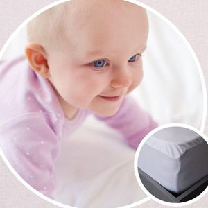 Husa impermeabila pentru saltea bebe Homibon Alb 60x120+20 cm, lavabila la masina, bumbac cu membrana TPU imagine