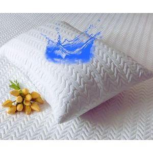 Fata de perna impermeabila cu fermoar matlasata Premium Homibon Alb 50x70 cm, lavabila la masina, bumbac cu membrana TPU imagine