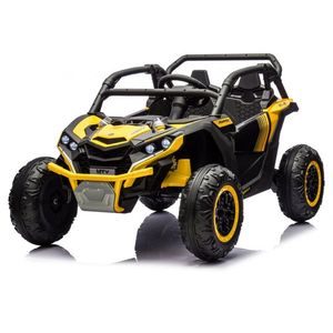 Masinuta electrica pentru 2 copii Nichiduta Super Truck UTV Go Yellow cu telecomanda 2.4G, acumulator 12V7Ah, doua motoare, usi cu deschidere, roti rezistente, faruri cu lumini LED, mufa USB, MP3, Bluetooth, centuri siguranta imagine