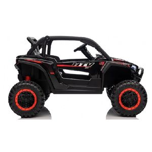Masinuta electrica pentru copii Nichiduta Sport UTV KCK Black 4x4, Telecomanda 2.4G, Acumulator 24V 7Ah, 4 motoarex50w, Roti din cauciuc EVA, Scaun din piele, Suspensii, Faruri cu lumini LED, Mufa USB, MP3, Bluetooth, Centura siguranta imagine