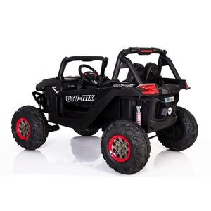Masinuta electrica copii 4x4 Nichiduta Xtreme Jumper UTV-MX Black cu telecomanda 2.4G, 4Motoare 300W, Doua locuri, Roti Eva cu Suspensii, Scaun piele, Acumulator 12V7Ah, Pornire la cheie, Schimbator viteze, Lumini LED, Slow Start imagine