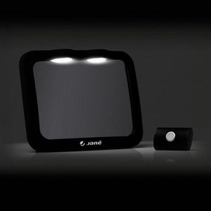 Oglinda auto pentru copii Jane Black cu iluminare LED 28x7x20 cm imagine